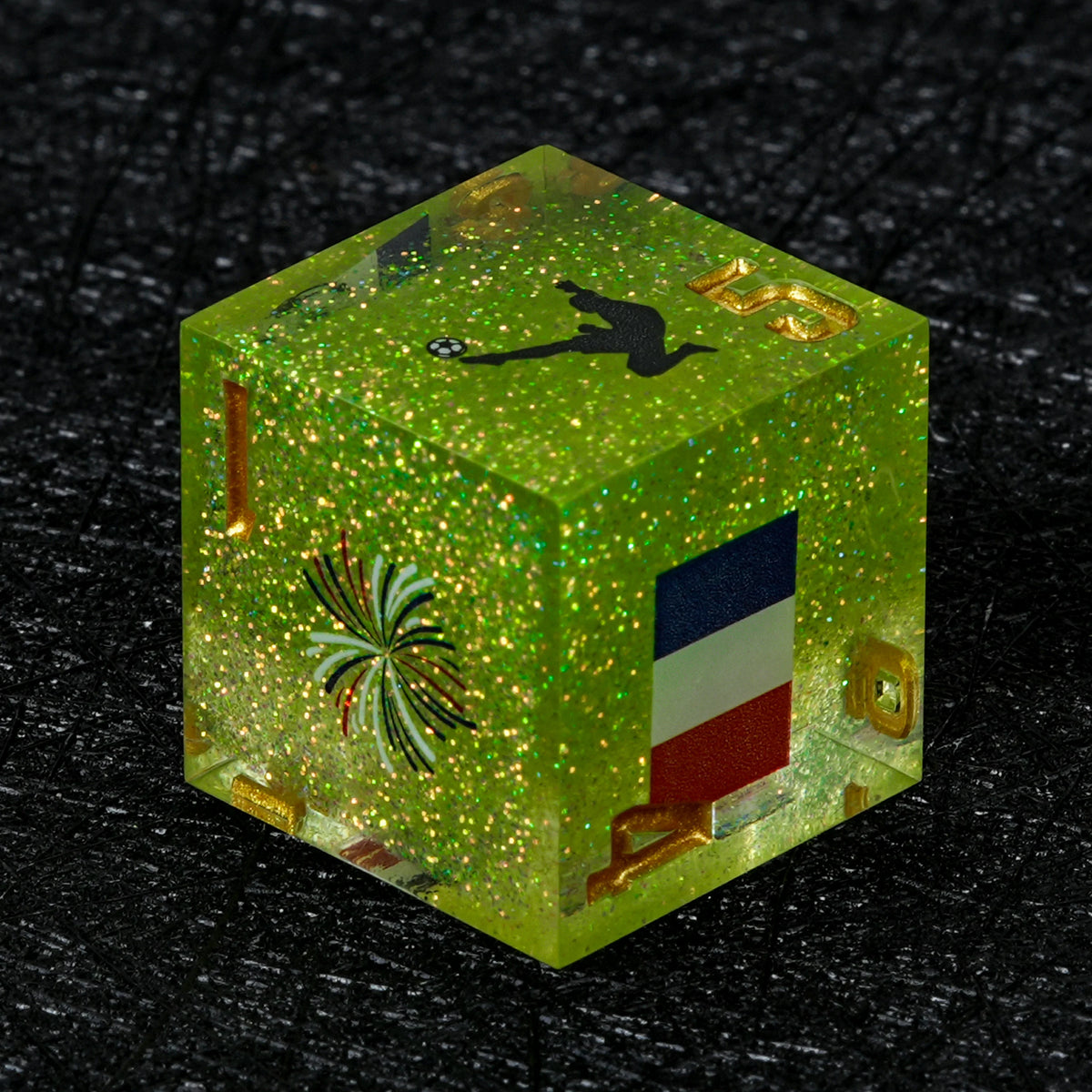 France Soccer Resin DND Dice Set – Glitter – alternate product view
