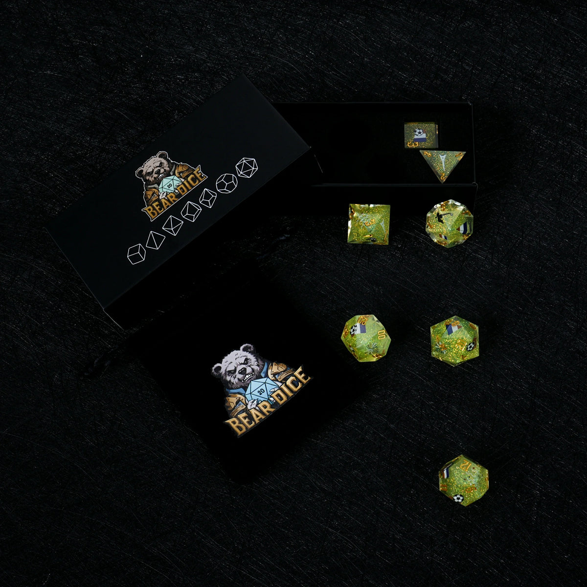 France Soccer Resin DND Dice Set – Glitter – alternate product view