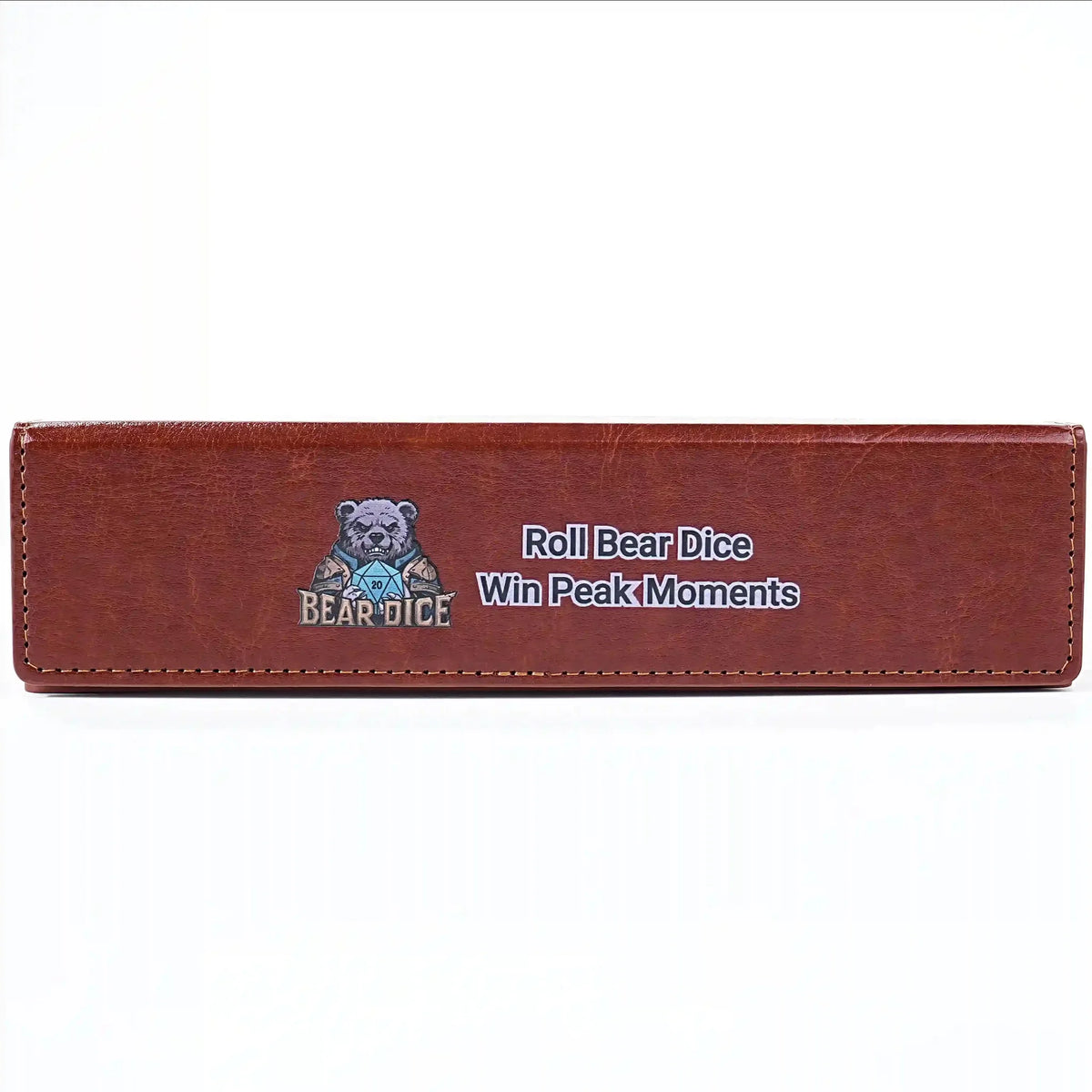 Free Dice Box – Gemstone – Rectangular Dice Storage Box - Brown Leather Table Game Dice Accessories