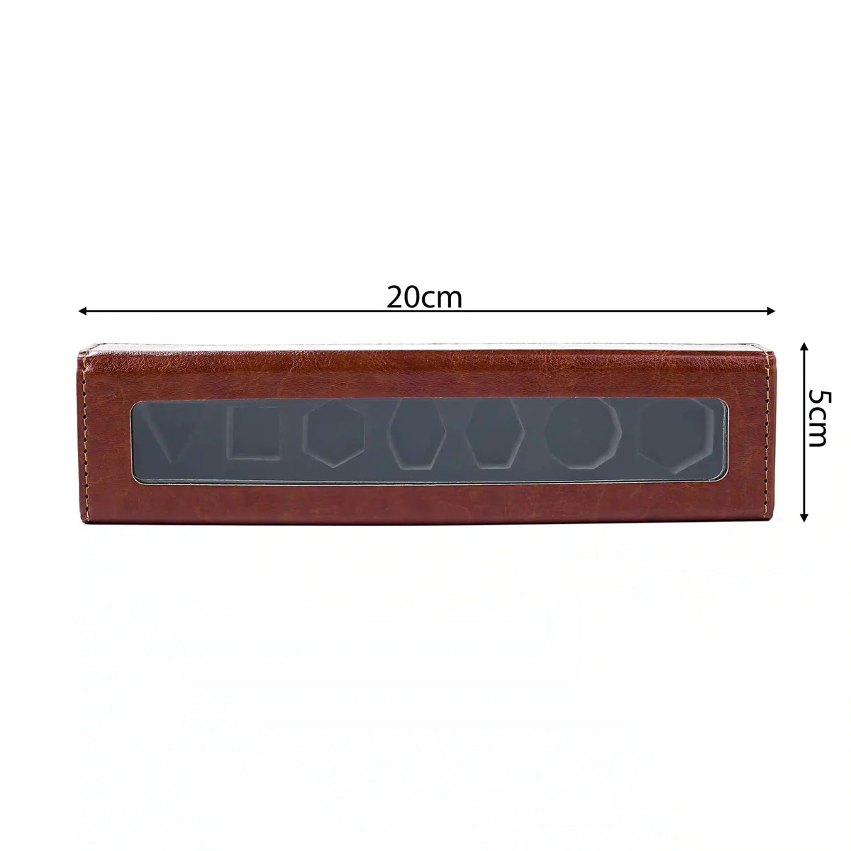 Free Dice Box – Gemstone – Rectangular Dice Storage Box - Brown Leather Table Game Dice Accessories