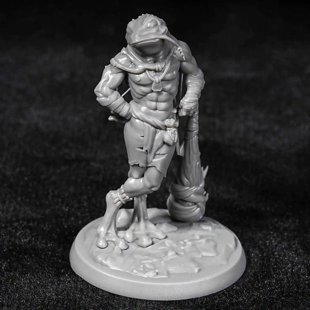Frog Warrior RPG Miniature – 3D-Printed Tabletop Model – Fairy fantasy style 3D printed model DND Frog Warrior chess