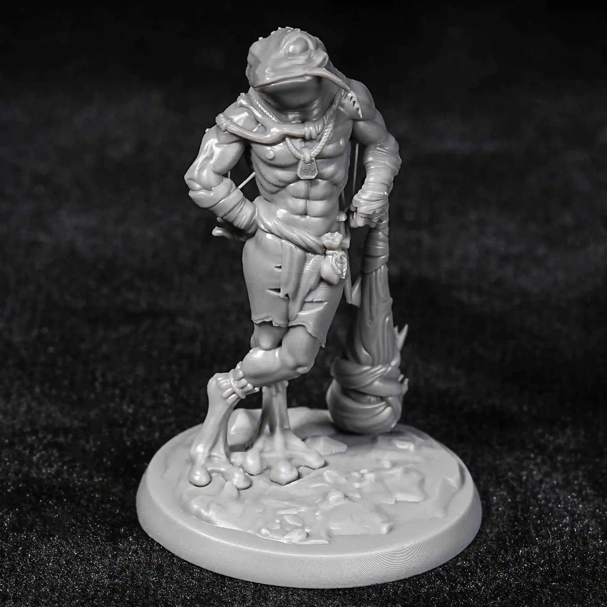 Frog Warrior RPG Miniature – 3D-Printed Tabletop Model – Fairy fantasy style 3D printed model DND Frog Warrior chess