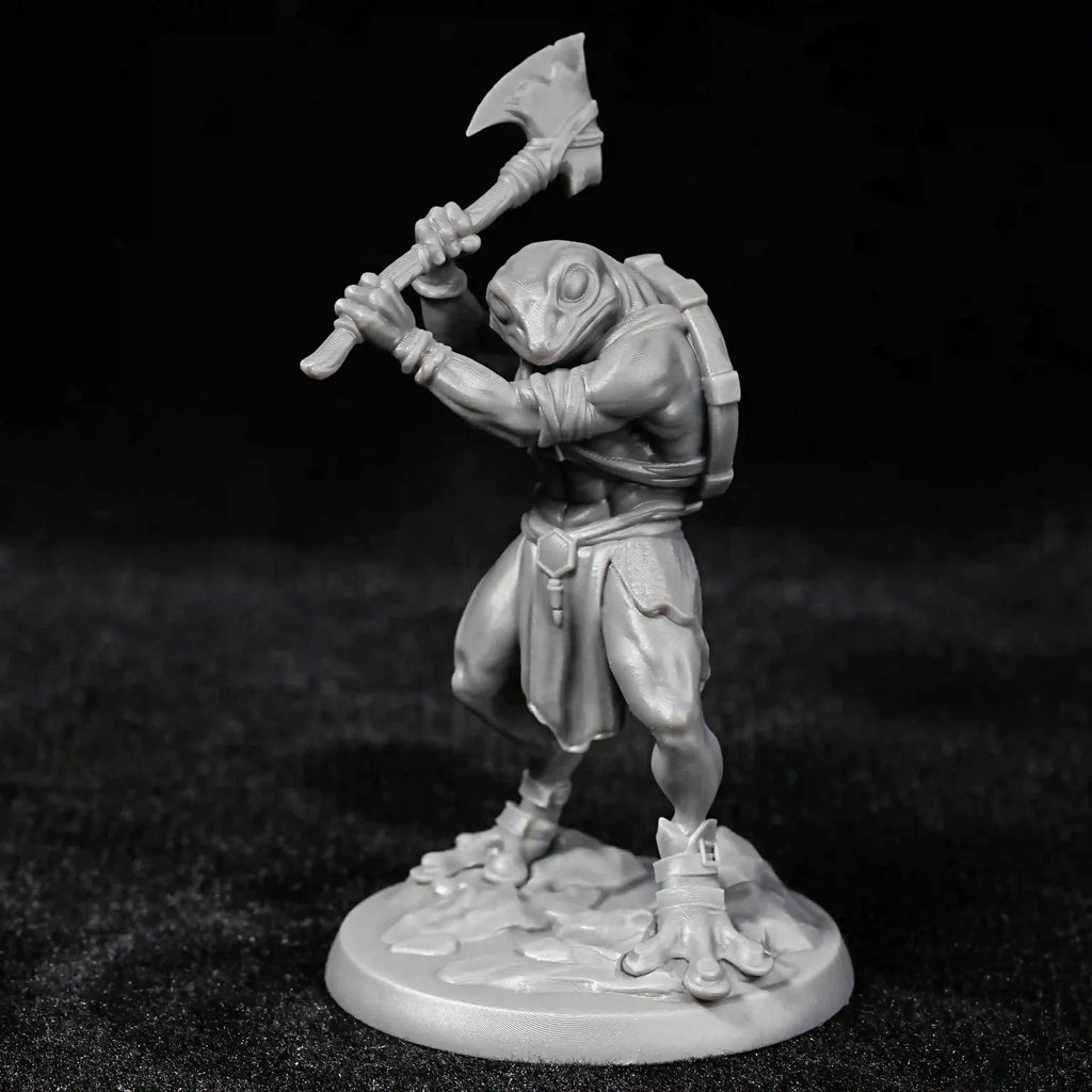 Frogman Warrior RPG Miniature – Tabletop Model – Frogman Warrior with Axe DND Character Miniature Model