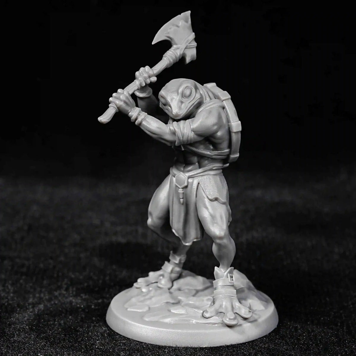 Frogman Warrior RPG Miniature – Tabletop Model – Frogman Warrior with Axe DND Character Miniature Model