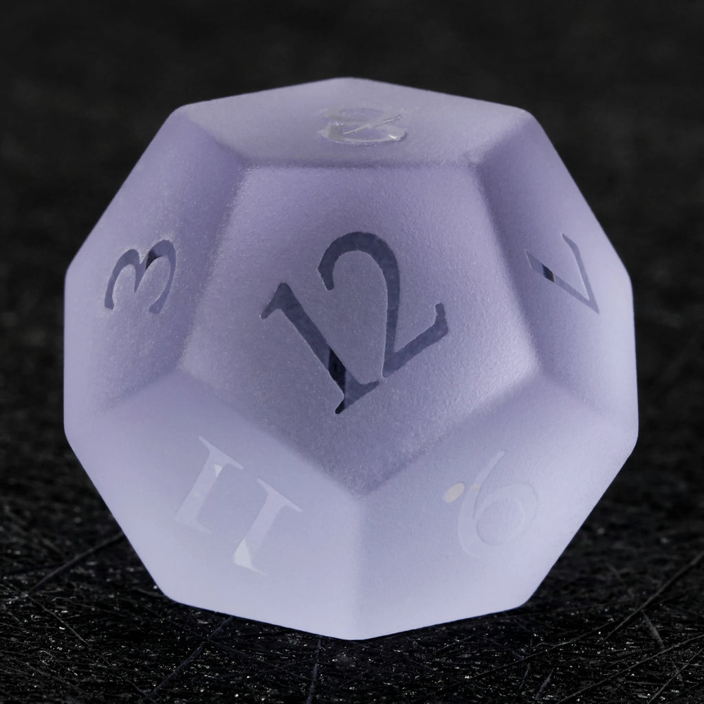 Frosted Amethyst Glass RPG Dice Set – alternate product view