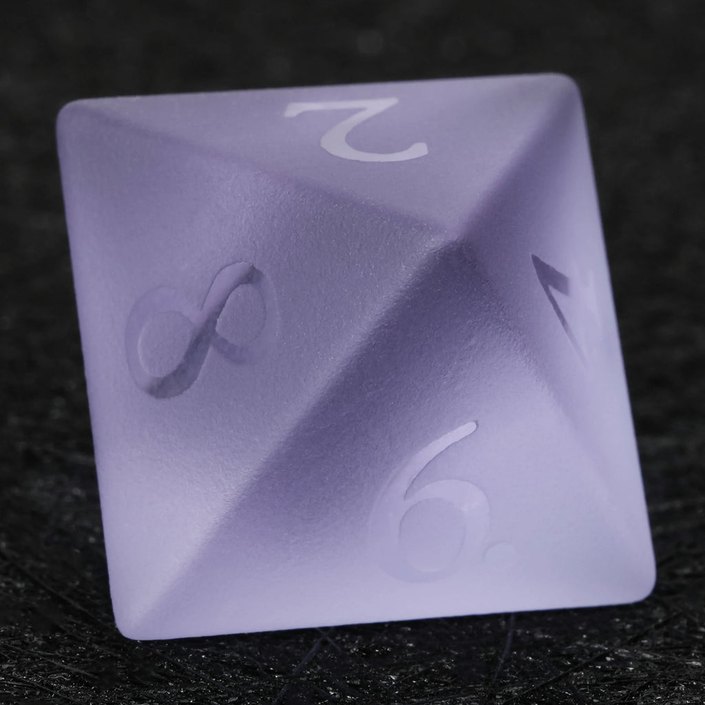 Frosted Amethyst Glass RPG Dice Set – alternate product view
