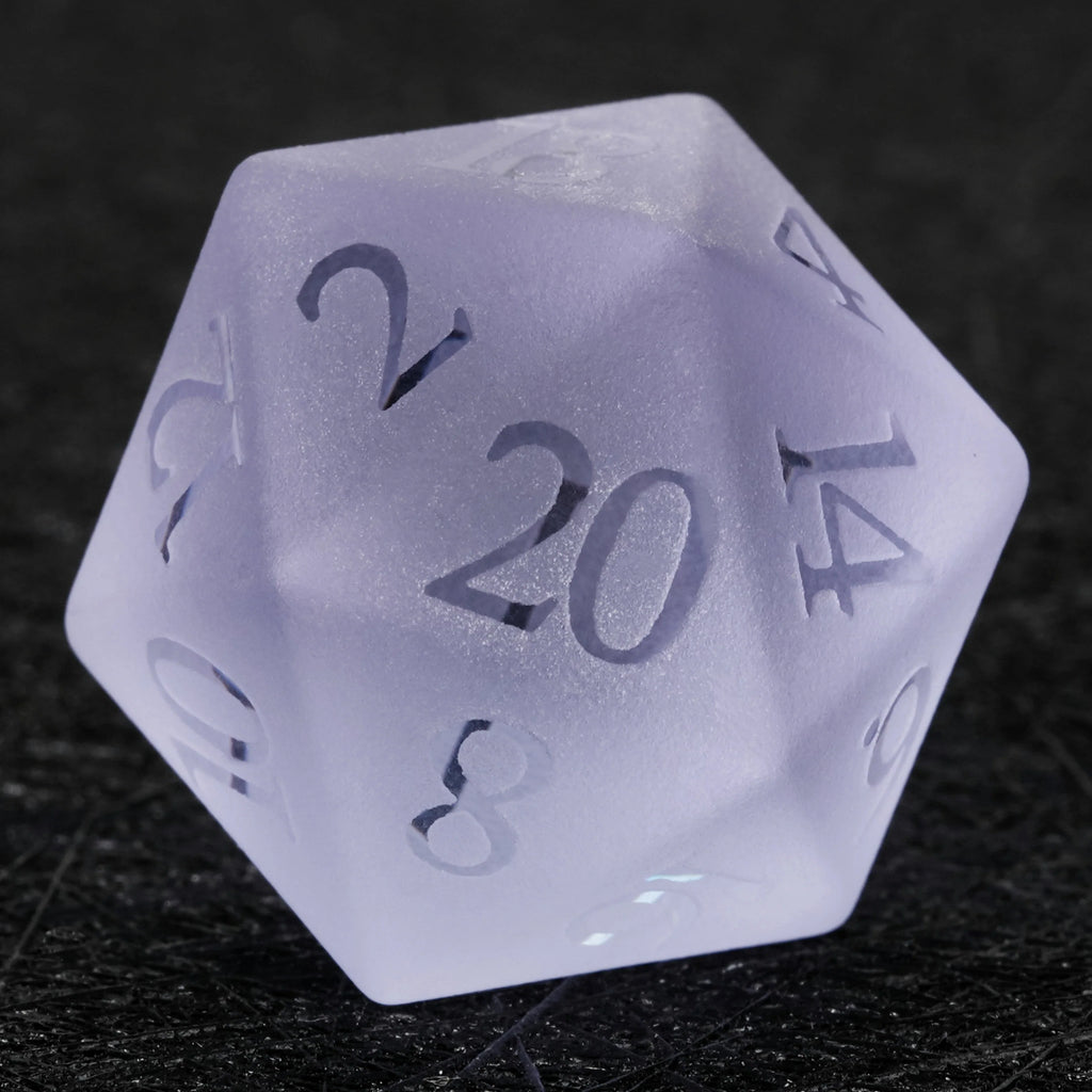 Frosted Amethyst Glass RPG Dice Set – alternate product view