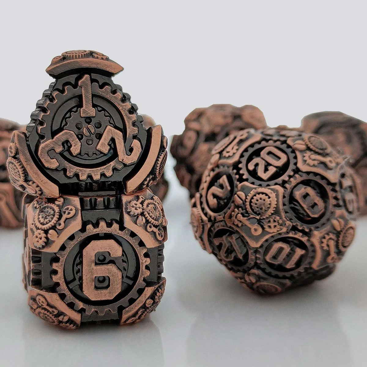 Gear Ancient Metal DND Dice Set – Gear Solid Metal DND Dice Set Antique Red Brass