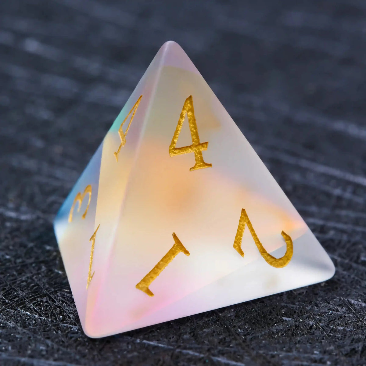 Gem Gemstone DND Dice Set – Gold Numbers – Colorful glass DND dice gem set + gold font