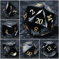 Gem Gemstone DND Dice Set – DND Dice - Premium Black Glass Gem RPG Dice Set