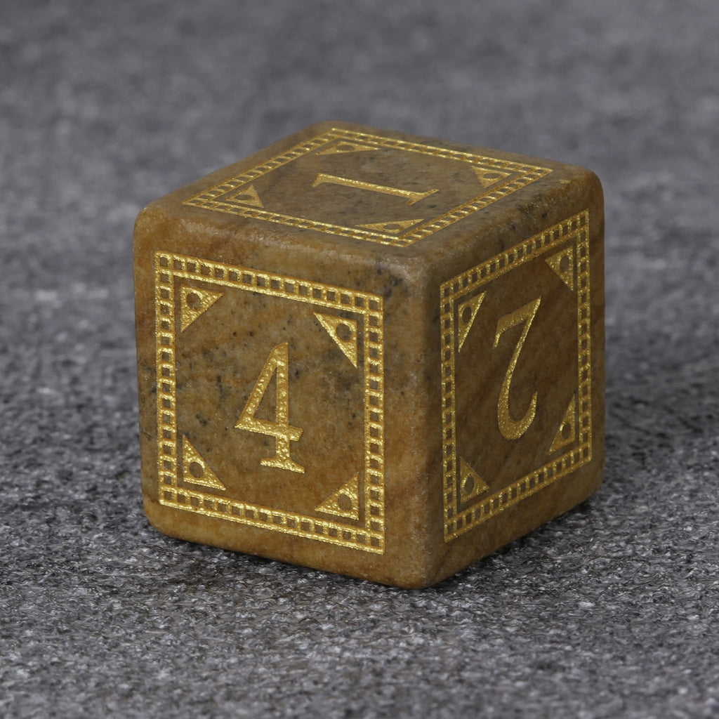 Geometric Totem Natural Stone RPG Dice Set – alternate product view