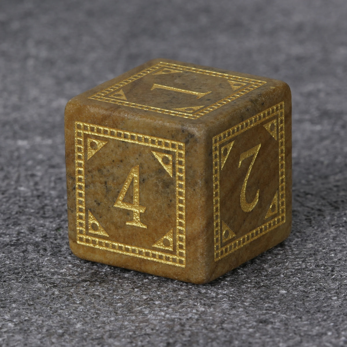 Geometric Totem Natural Stone RPG Dice Set – alternate product view