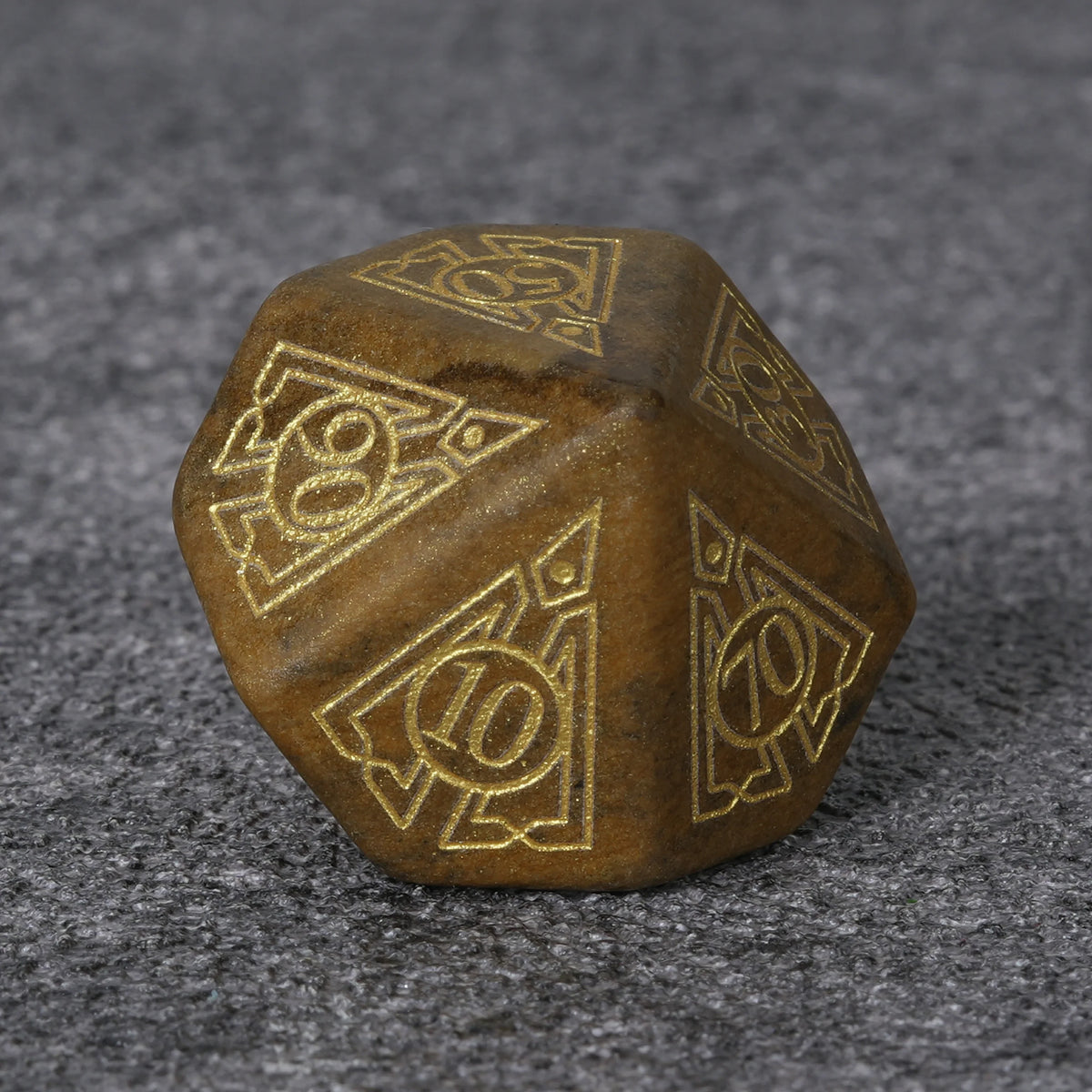 Geometric Totem Natural Stone RPG Dice Set – alternate product view