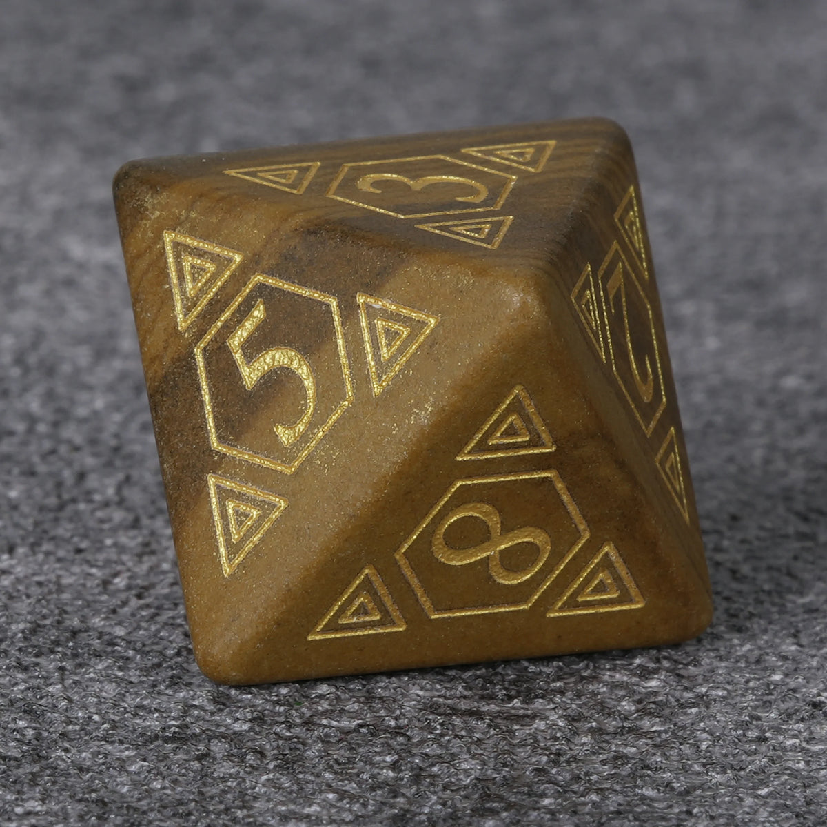 Geometric Totem Natural Stone RPG Dice Set – alternate product view