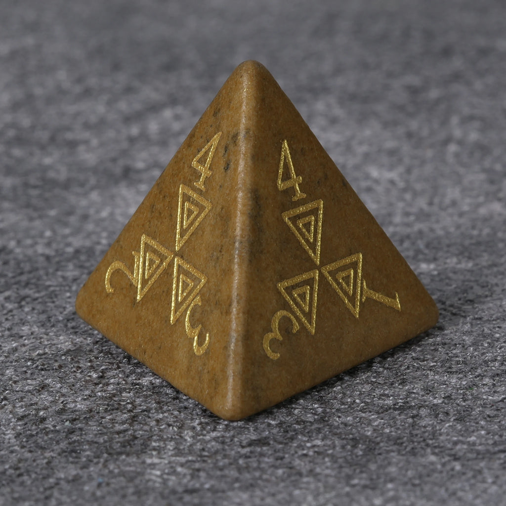 Geometric Totem Natural Stone RPG Dice Set – alternate product view