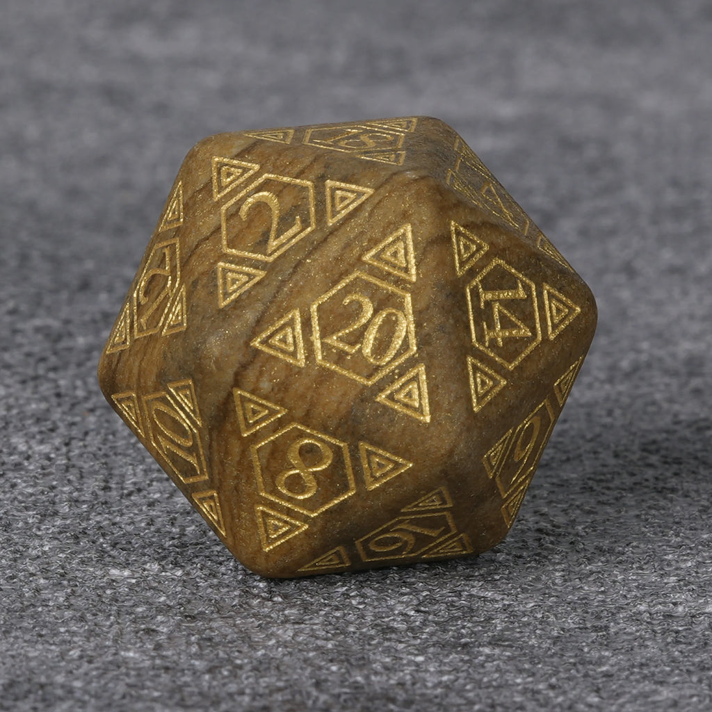 Geometric Totem Natural Stone RPG Dice Set – alternate product view