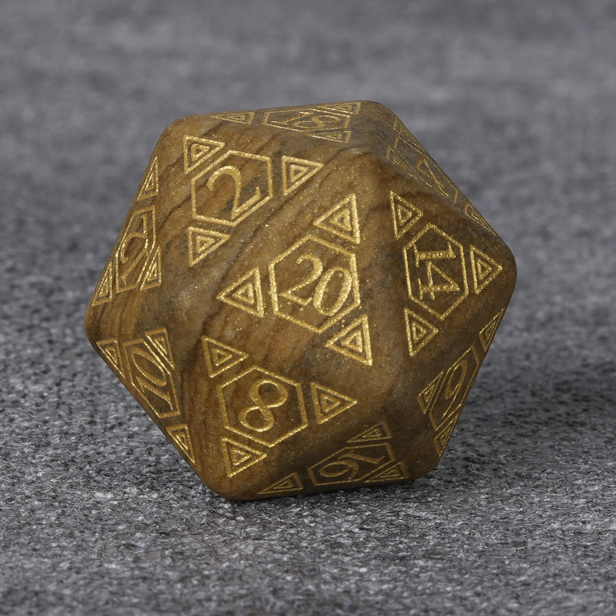 Geometric Totem Natural Stone RPG Dice Set – alternate product view