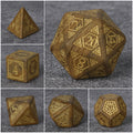 Geometric Totem Natural Stone RPG Dice Set