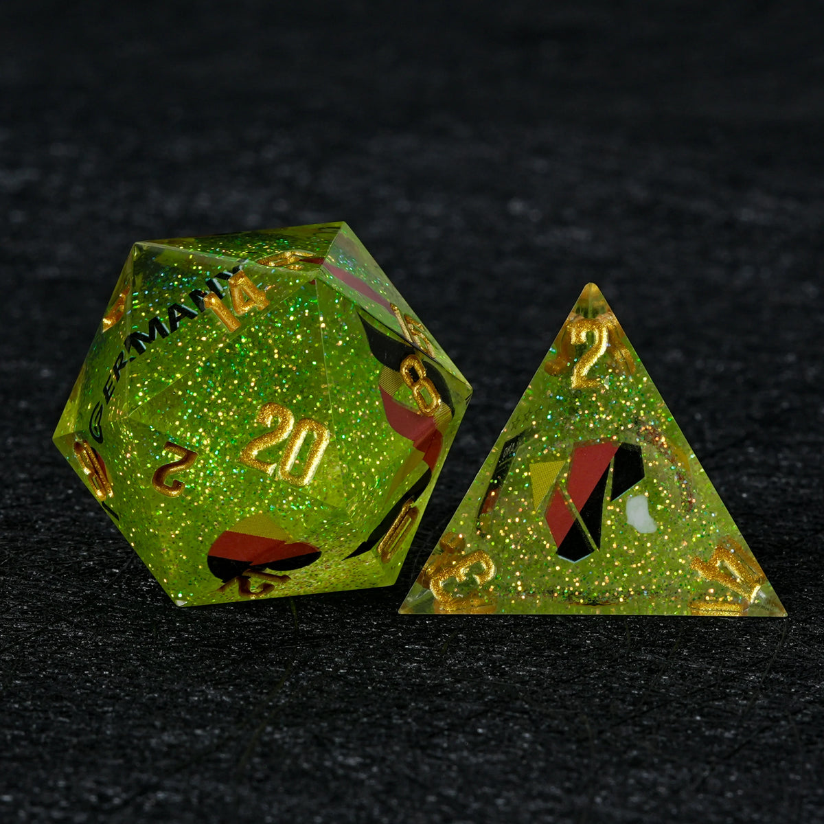 Germany Soccer Resin DND Dice Set – Glitter – alternate product view