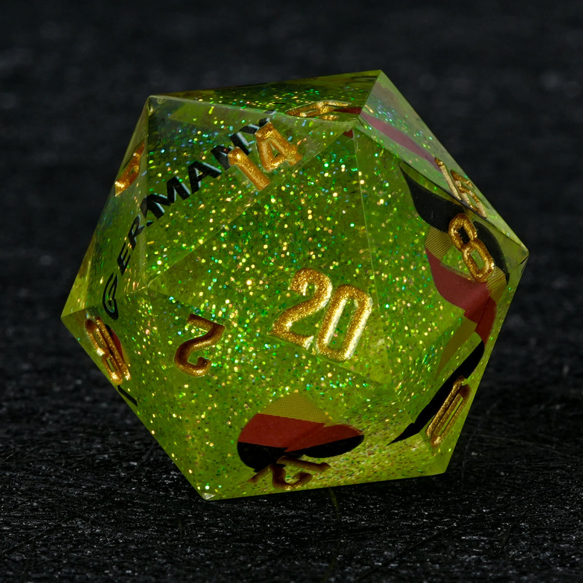 Germany Soccer Resin DND Dice Set – Glitter – alternate product view