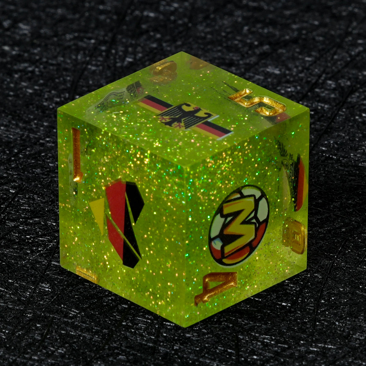 Germany Soccer Resin DND Dice Set – Glitter – alternate product view