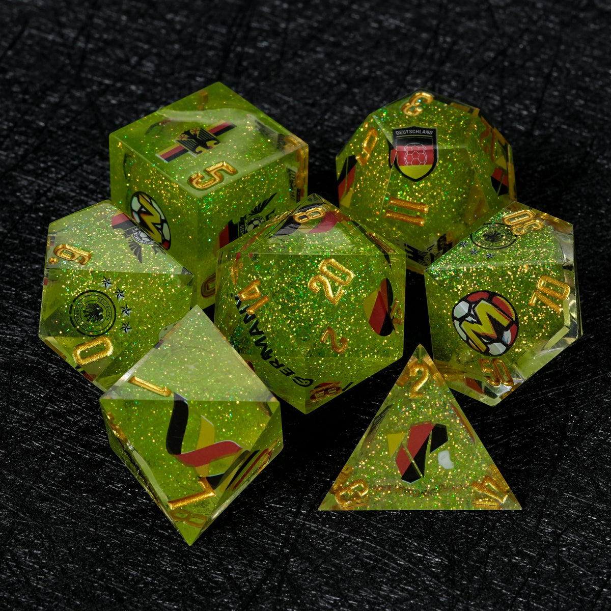 Germany Soccer Resin DND Dice Set – Glitter