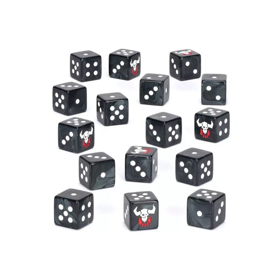 Ghazghkull Acrylic D6 Dice – Black Swirl