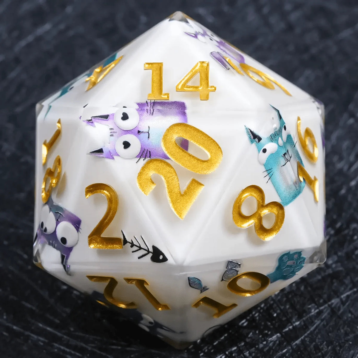 Giant 35mm Resin D20 Dice – Giant D20 Dice - Monster Theme - Resin 35mm DND Roleplaying Dice