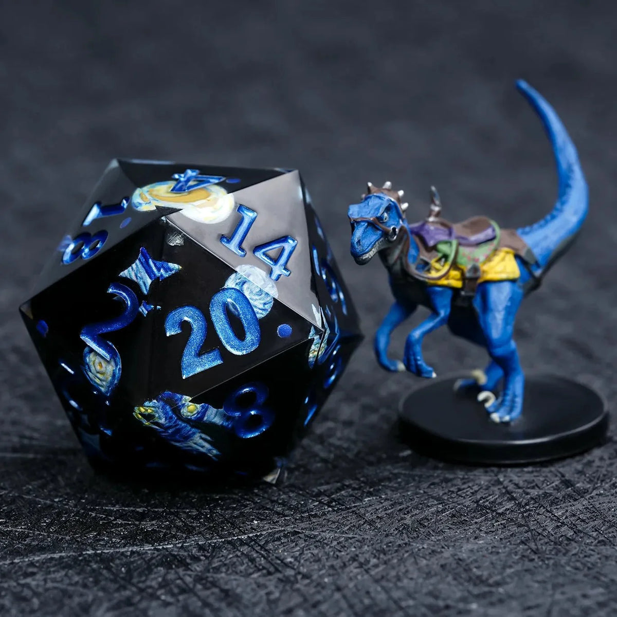 Giant Van Resin D20 Dice – Giant Resin D20 Dice - Van Gogh Elements 35mm DND Dice