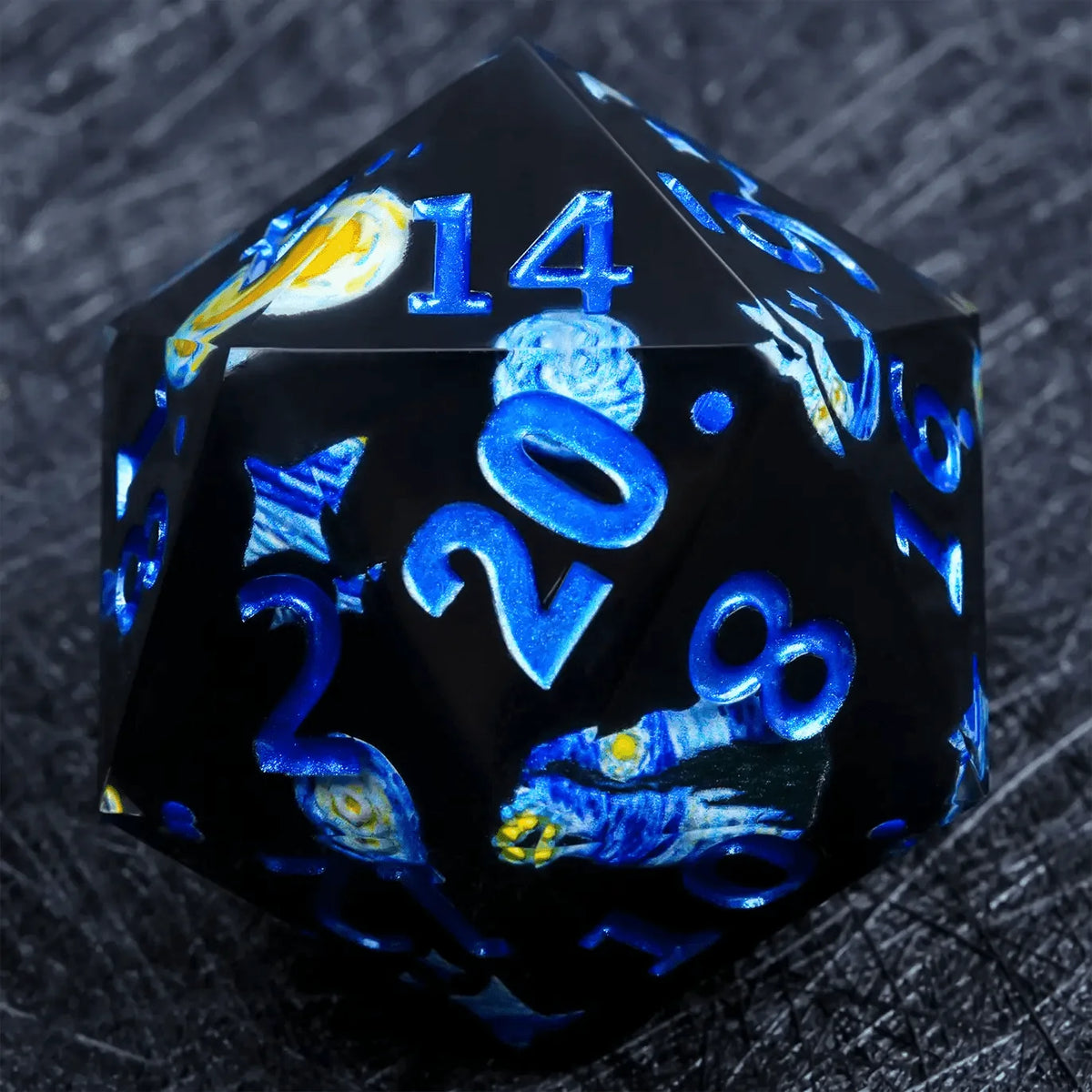 Giant Van Resin D20 Dice – Giant Resin D20 Dice - Van Gogh Elements 35mm DND Dice