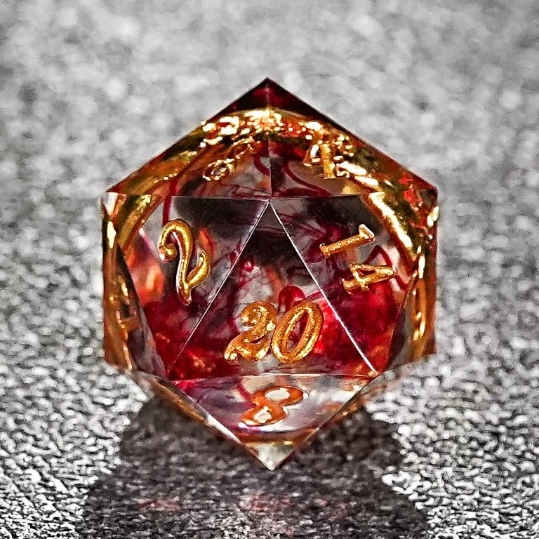Gold Ring Resin Sharp Edge Dice Set – Custom Personalization Dice - Custom wedding anniversary ring resin dice gift