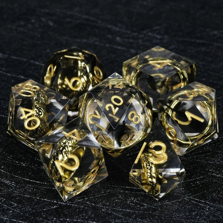 Gold Ring Resin Sharp Edge Dice Set – alternate product view
