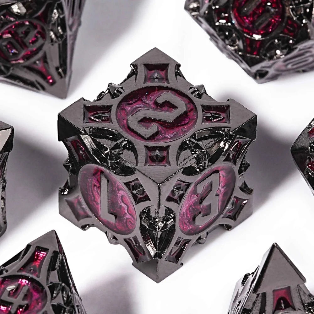 Gothic Metal Sharp Edge Dice Set – Gothic sharp edge metal DND dice set
