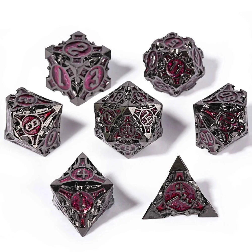 Gothic Metal Sharp Edge Dice Set – Gothic sharp edge metal DND dice set