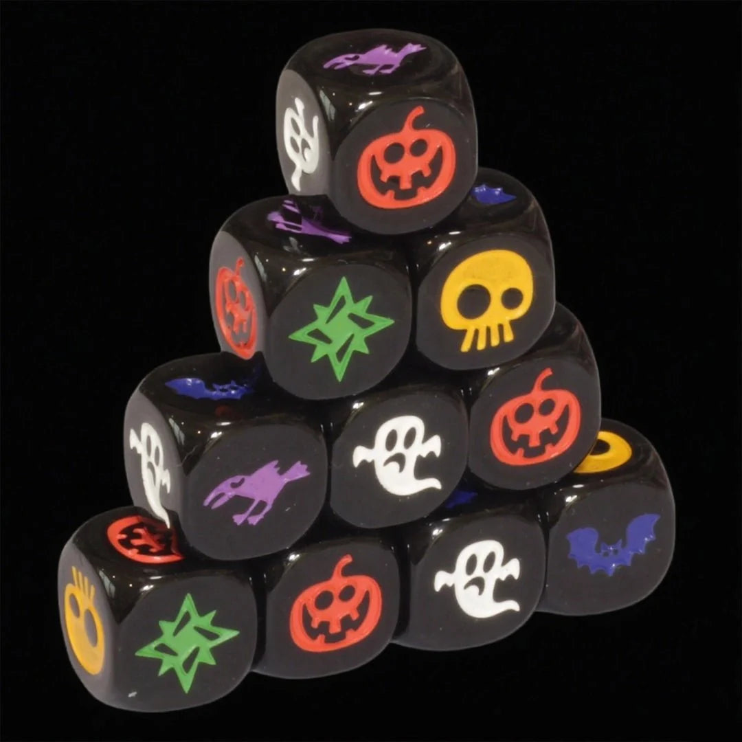 Halloween Ghost Acrylic DND Dice – DND Dice Black Acrylic Halloween Dice Ghost 6 - Sided Dice