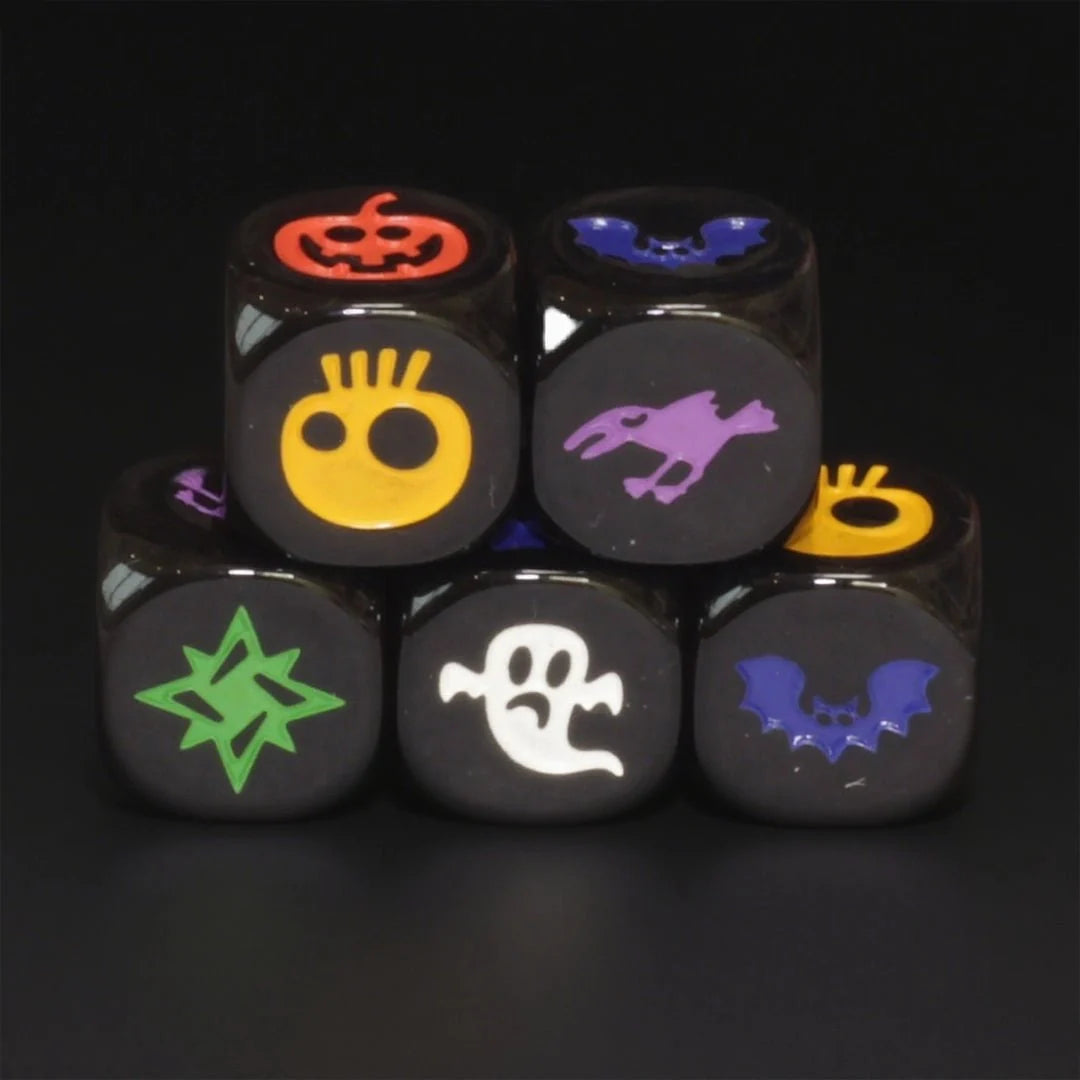 Halloween Ghost Acrylic DND Dice – DND Dice Black Acrylic Halloween Dice Ghost 6 - Sided Dice