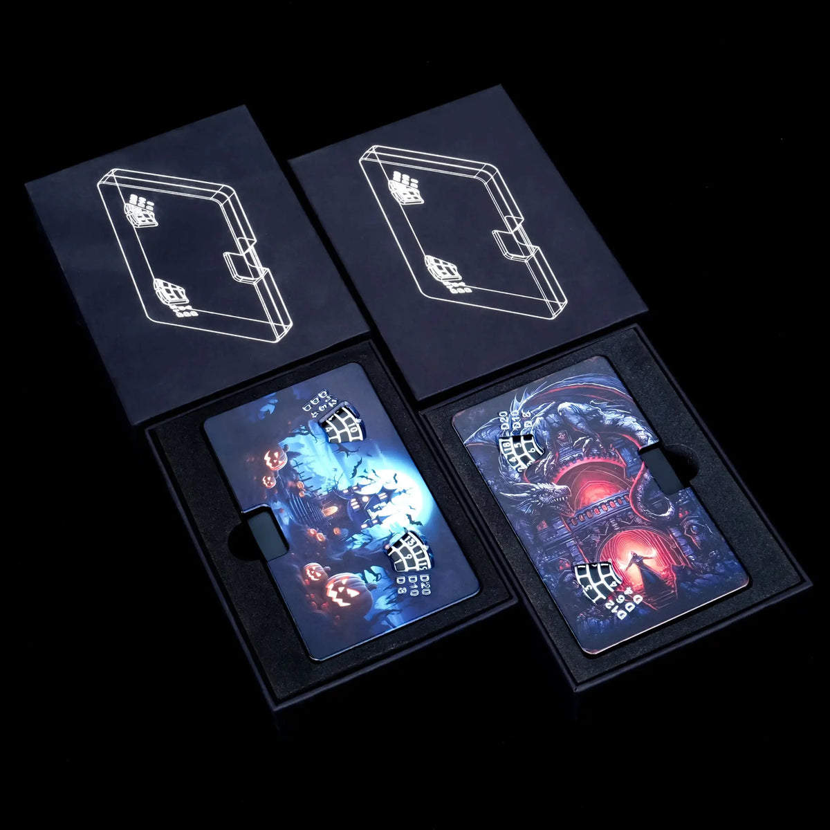 Halloween Roulette Dice Box – Metal – Unique Roulette Dice: 7 in 1 Metal Dice Box Button Spin Paper Card Dice