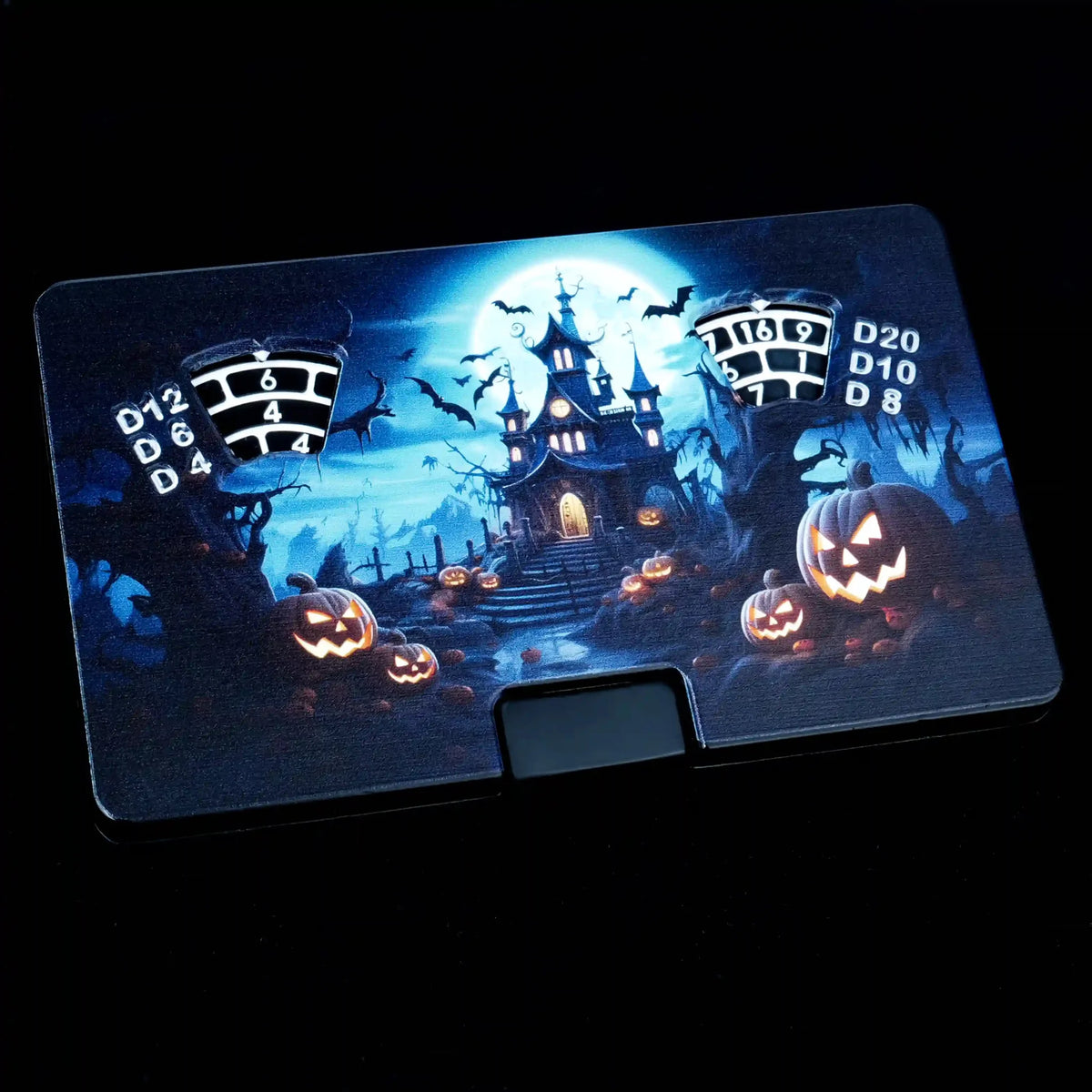 Halloween Roulette Dice Box – Metal – Unique Roulette Dice: 7 in 1 Metal Dice Box Button Spin Paper Card Dice