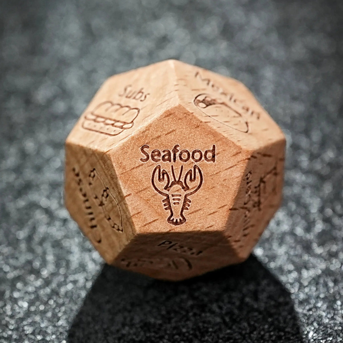 Hand Carved Acrylic D12 Dice – Hand Carved Wooden D20 Dice - Unique Fun Patterns