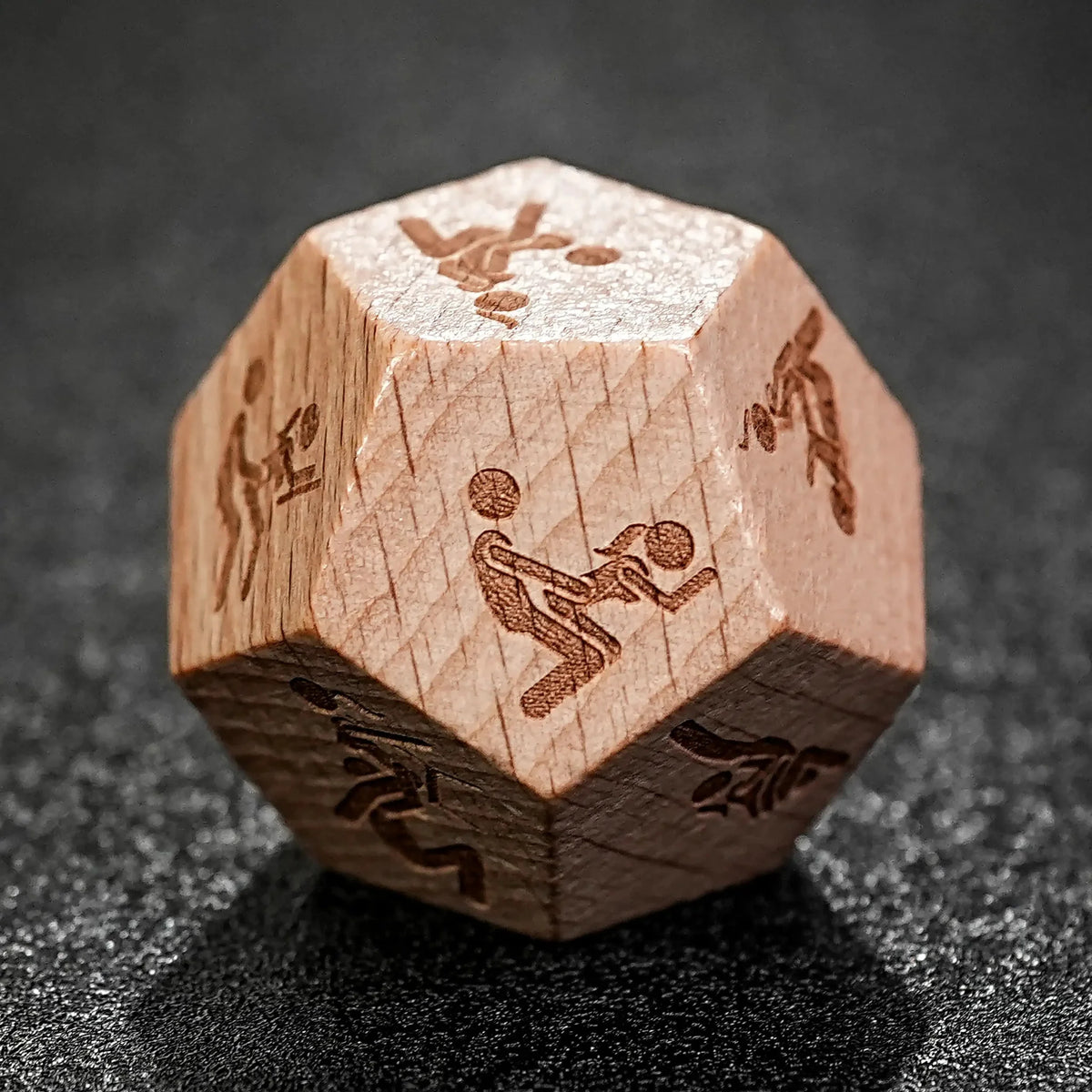 Hand Carved Acrylic D12 Dice – Hand Carved Wooden D20 Dice - Unique Fun Patterns