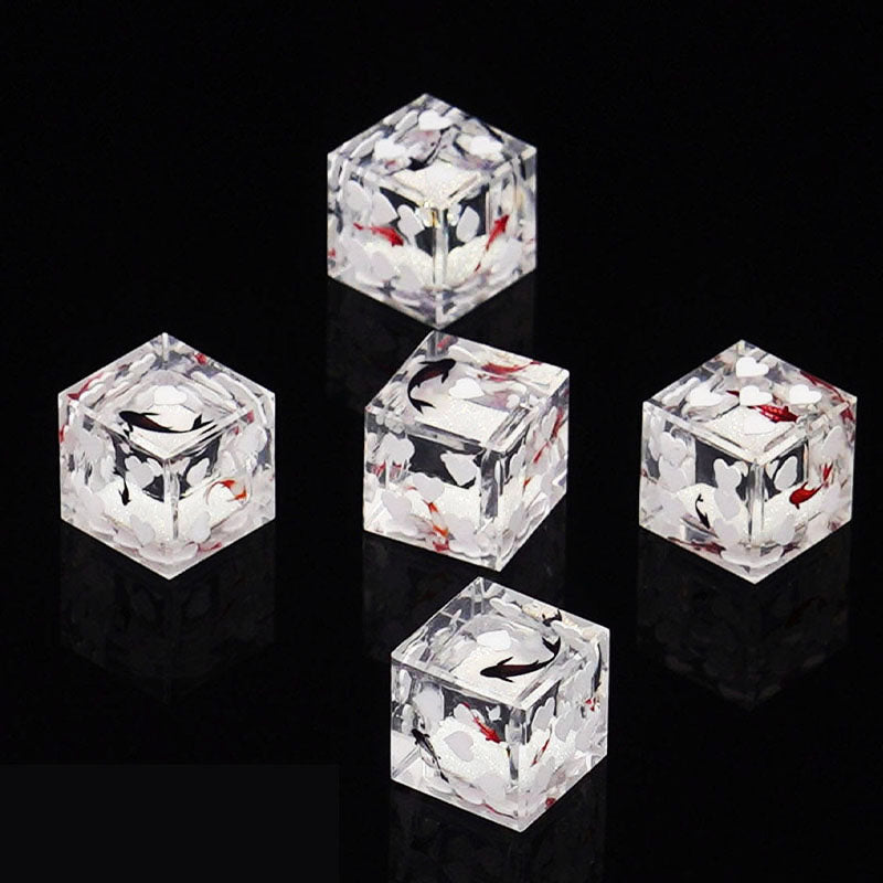 Heart Resin D6 Dice – Glitter – Quicksand 18mm – alternate product view
