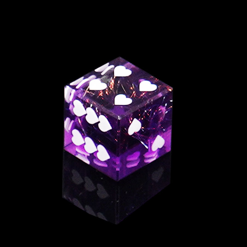 Heart Resin D6 Dice – Glitter – Quicksand 18mm – alternate product view