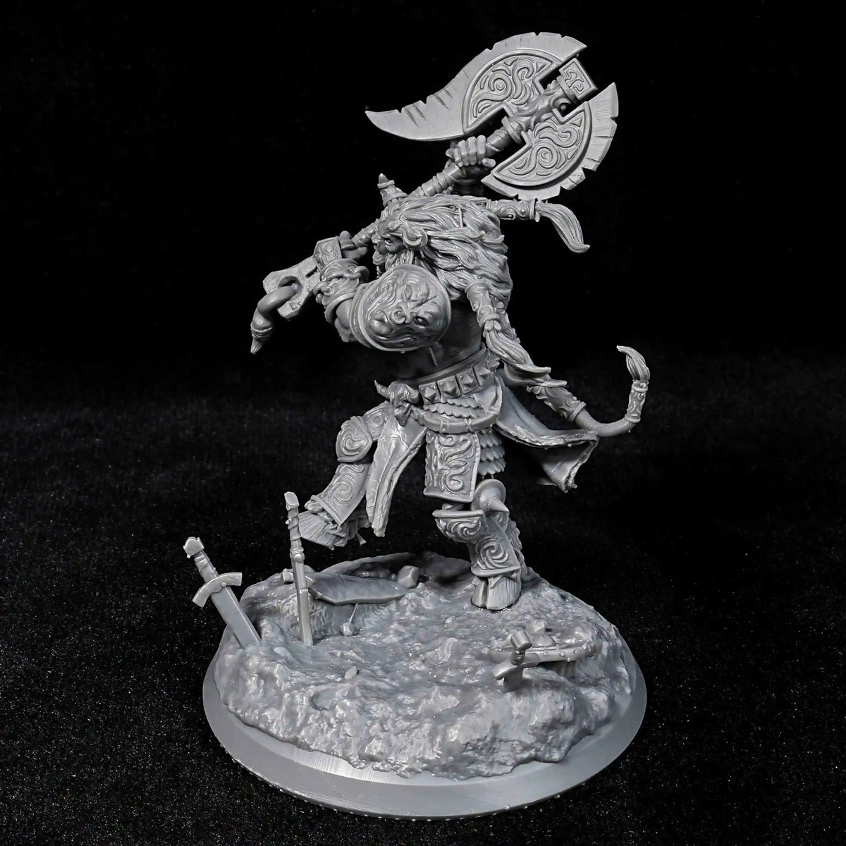 Heavy Minotaur RPG Miniature – Tabletop Model – Heavy Minotaur Warrior DND Character Miniature Model