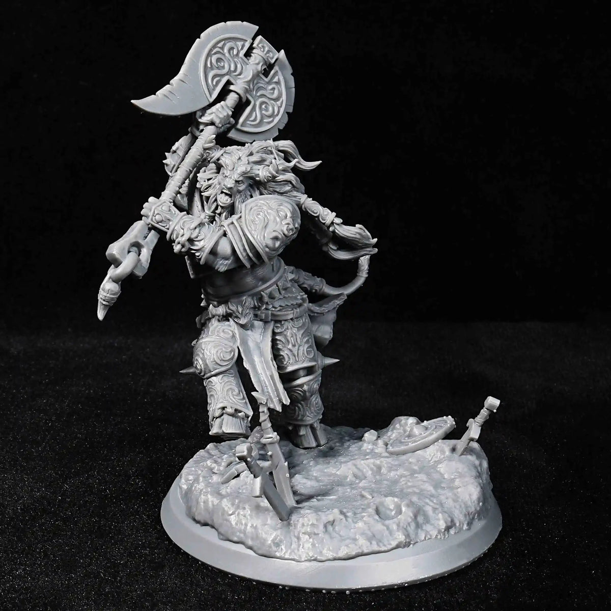 Heavy Minotaur RPG Miniature – Tabletop Model – Heavy Minotaur Warrior DND Character Miniature Model