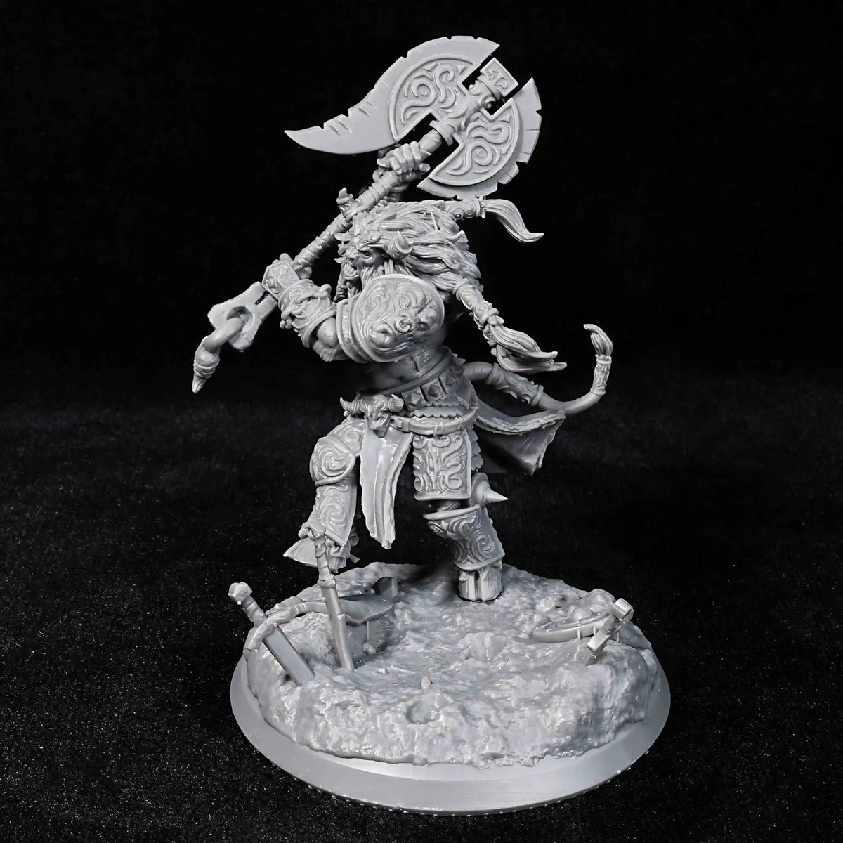 Heavy Minotaur RPG Miniature – Tabletop Model – Heavy Minotaur Warrior DND Character Miniature Model