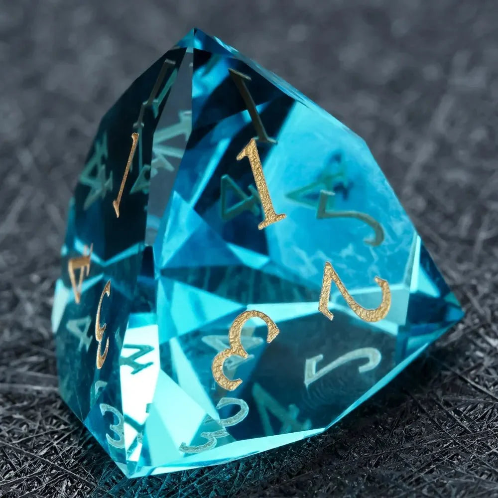 High Quality Gemstone DND Dice Set – DND Dice - High Quality Blue Crystal Glass Gemstone Dice Set