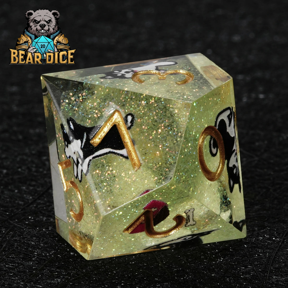 Husky Glitter Resin D10 Dice – alternate product view