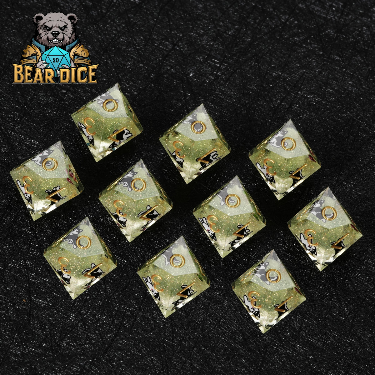 Husky Glitter Resin D10 Dice Set