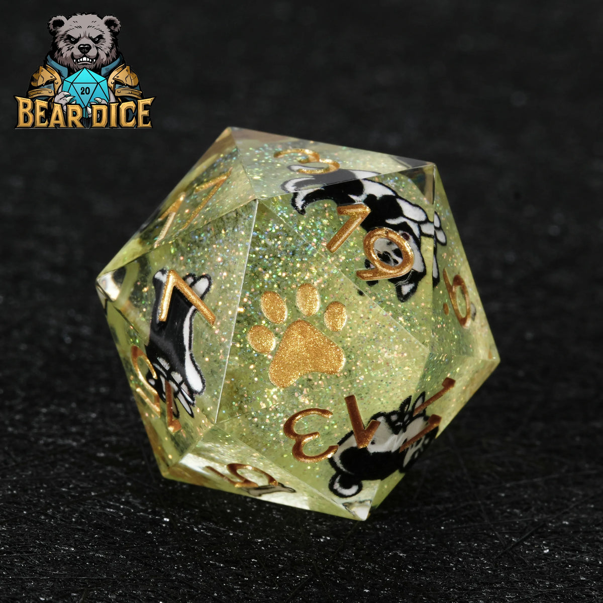 Husky Glitter Resin D20 Dice – alternate product view
