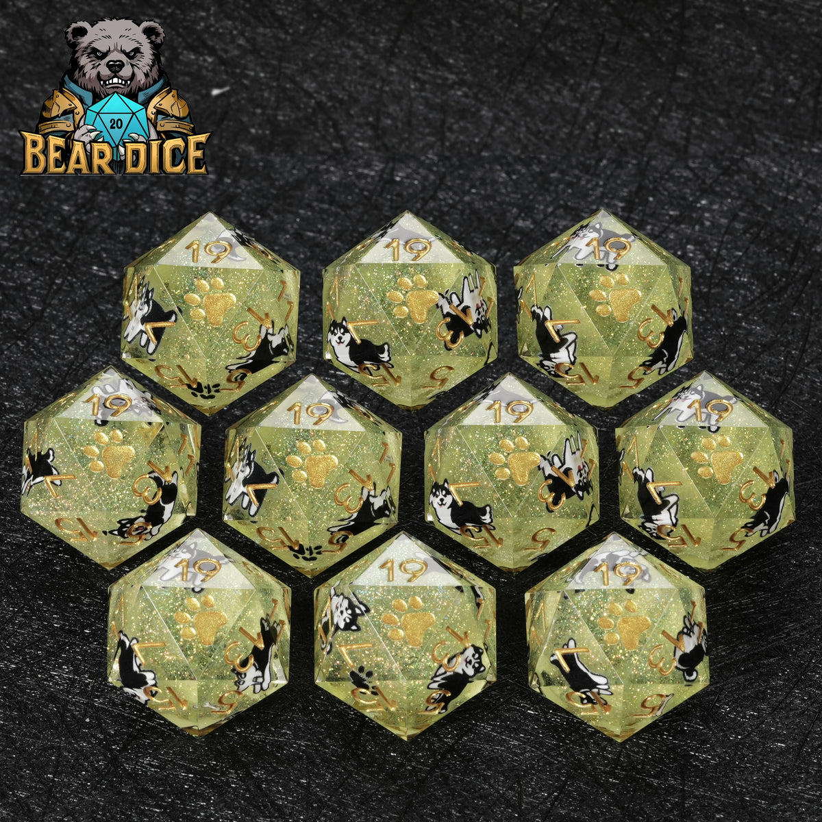 Husky Glitter Resin D20 Dice – alternate product view